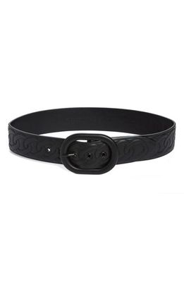 Rebecca Minkoff Quilted Leather Belt in Black Matte Black