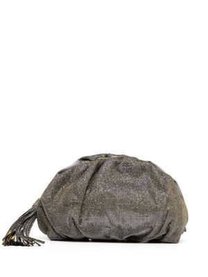 Rebecca Minkoff Ruched high-shine clutch bag - Silver