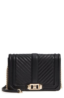 Rebecca Minkoff Small Love Leather Crossbody Bag in Black
