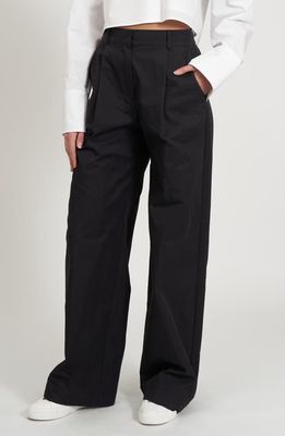 Rebecca Minkoff Walker Pleated Wide Leg Pants in True Black