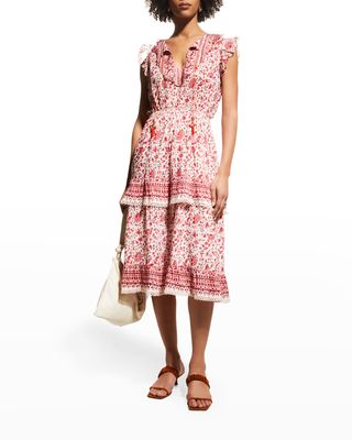 Rebecca Tiered Floral Midi Dress
