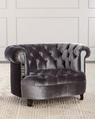 Rebecca Tufted Chair with Mirror Accents