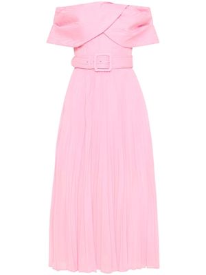 Rebecca Vallance Alaya pleated midi dress - Pink