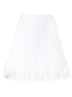 Rebecca Vallance Antonia feather-trim mini skirt - White