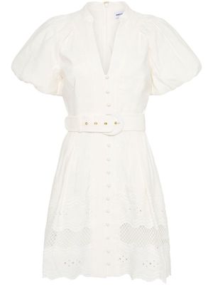Rebecca Vallance belted lace-embroidery minidress - Neutrals