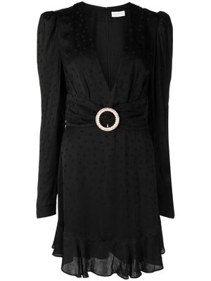 Rebecca Vallance belted long-sleeve mini dress - Black