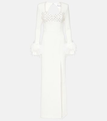 Rebecca Vallance Bridal Blanche feather-trimmed gown