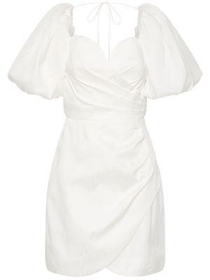 Rebecca Vallance Chene puff-sleeved mini dress - White