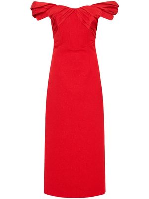 Rebecca Vallance Chiara strapless crepe midi dress - Red