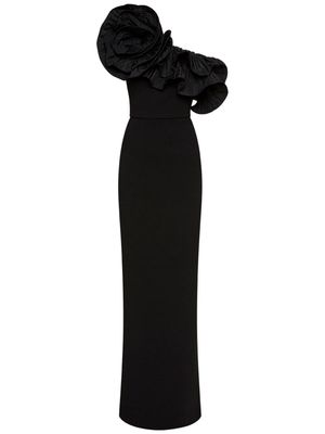 Rebecca Vallance Chloe one-shoulder ruffled gown - Black