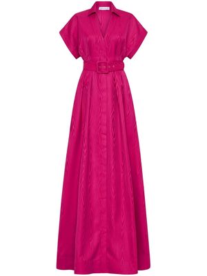 Rebecca Vallance Cynthia belted V-neck gown - Pink