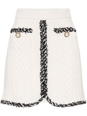 Rebecca Vallance Demy constrast-trim knitted skirt - White