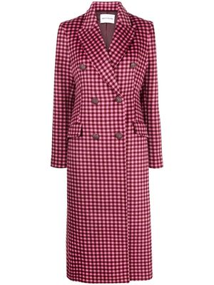 Rebecca Vallance double-breasted plaid wool coat - Pink