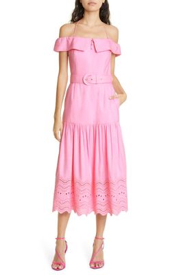Rebecca Vallance Emile Off the Shoulder Dress in Pink