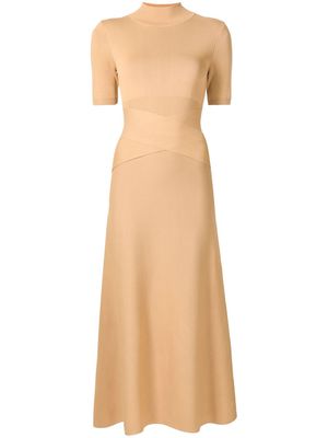Rebecca Vallance Erica tied-waist knit midi dress - Brown