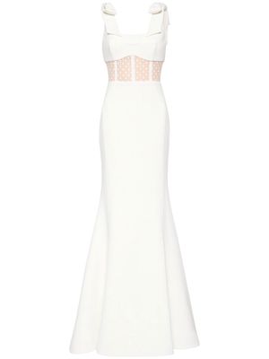 Rebecca Vallance Francine bow-detail bridal dress - White