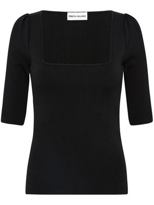 Rebecca Vallance Gaia square-neck knitted top - Black