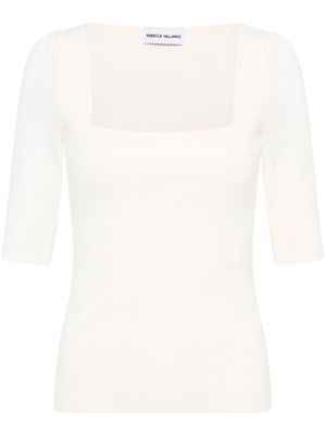 Rebecca Vallance Gaia square-neck knitted top - White