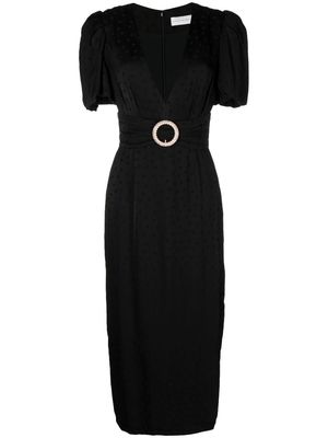 Rebecca Vallance Golightly spotted midi dress - Black
