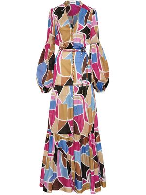 Rebecca Vallance graphic-print long dress - Multicolour
