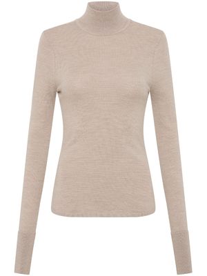 Rebecca Vallance high-neck knitted top - OATMEAL