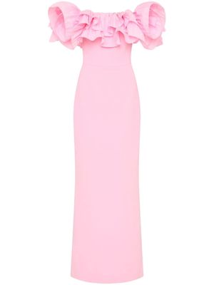 Rebecca Vallance Jenna ruffle off-shoulder gown - Pink