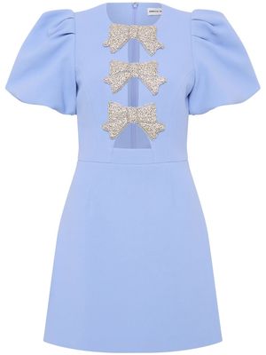 Rebecca Vallance Juliana bow-detail minidress - Blue