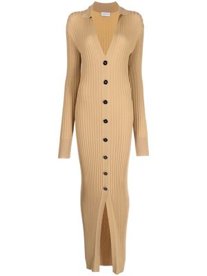 Rebecca Vallance Leigh ribbed-knit cardigan dress - Brown
