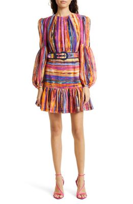 Rebecca Vallance Les Fauves Stripe Long Sleeve Belted Dress in Miscellaneous