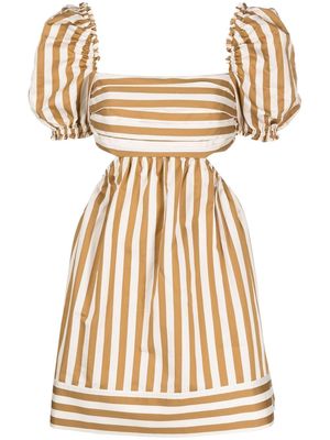 Rebecca Vallance Lucas striped mini dress - Brown