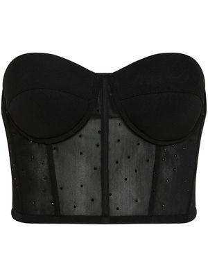 Rebecca Vallance Lucienne crystal-embellished corset top - Black