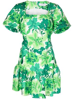Rebecca Vallance Marguerita floral-print cut-out dress - Green