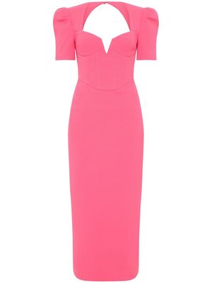 Rebecca Vallance Marie puff-sleeve midi dress - Pink