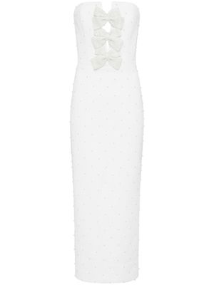 Rebecca Vallance Ophelia bow-detail midi dress - White