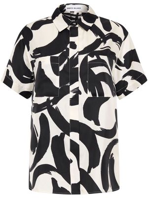 Rebecca Vallance Pompidou abstract-print silk shirt - White