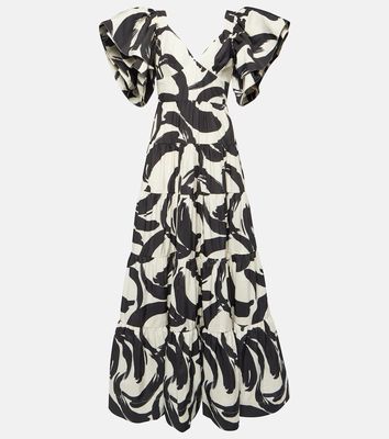 Rebecca Vallance Pompidou printed taffeta maxi dress