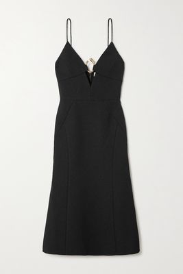 Rebecca Vallance - Romy Embellished Cloqué Midi Dress - Black