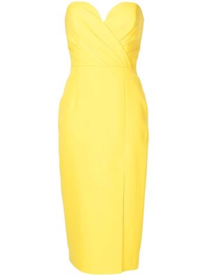 Rebecca Vallance Rosanna Strapless midi dress - Yellow