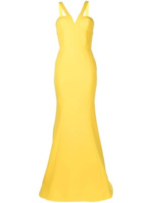 Rebecca Vallance Rosanna v-neck gown - Yellow