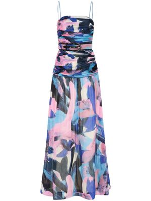 Rebecca Vallance ruched belted maxi dress - Blue