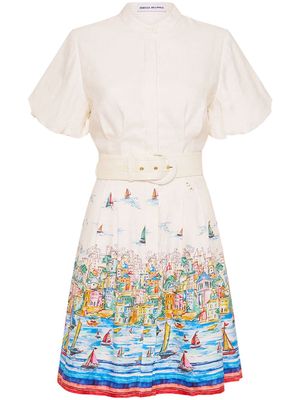 Rebecca Vallance Sailing Capri belted minidress - White
