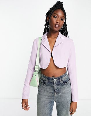 Rebellious Fashion cropped blazer in purple - part of a set