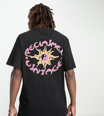 Reclaimed Vintage circle sun graphic t-shirt in black
