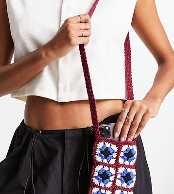 Reclaimed Vintage crochet mini bag-Multi