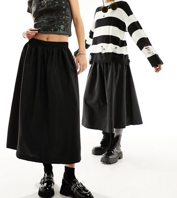 Reclaimed Vintage genderless nylon skirt in black
