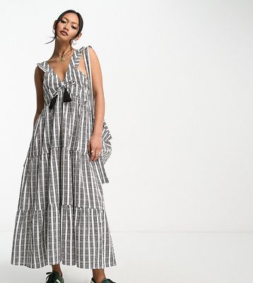 Reclaimed Vintage gingham midi smock dress - part of a set-Multi