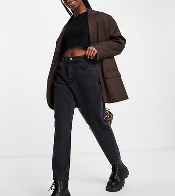 Reclaimed Vintage Inspired 92' relaxed mom jeans in washed black - BLACK