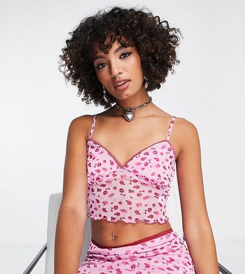 Reclaimed Vintage Inspired ditsy print cami top in pink - part of a set
