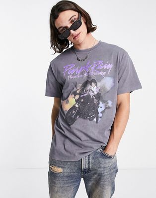 Reclaimed Vintage inspired licensed Prince t-shirt in washed gray