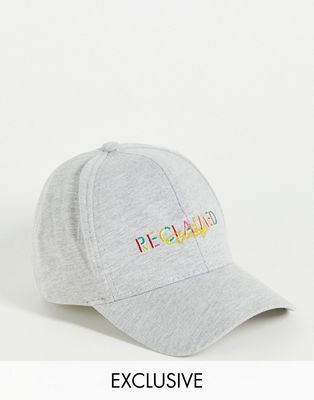 Reclaimed Vintage Inspired unisex cap in gray heather with rainbow logo-Grey